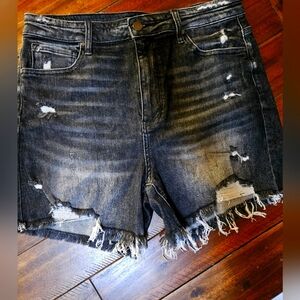 Risen black distressed jean short nwt